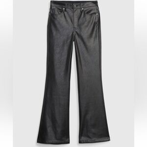 High rise vegan leather 70’s flare pants